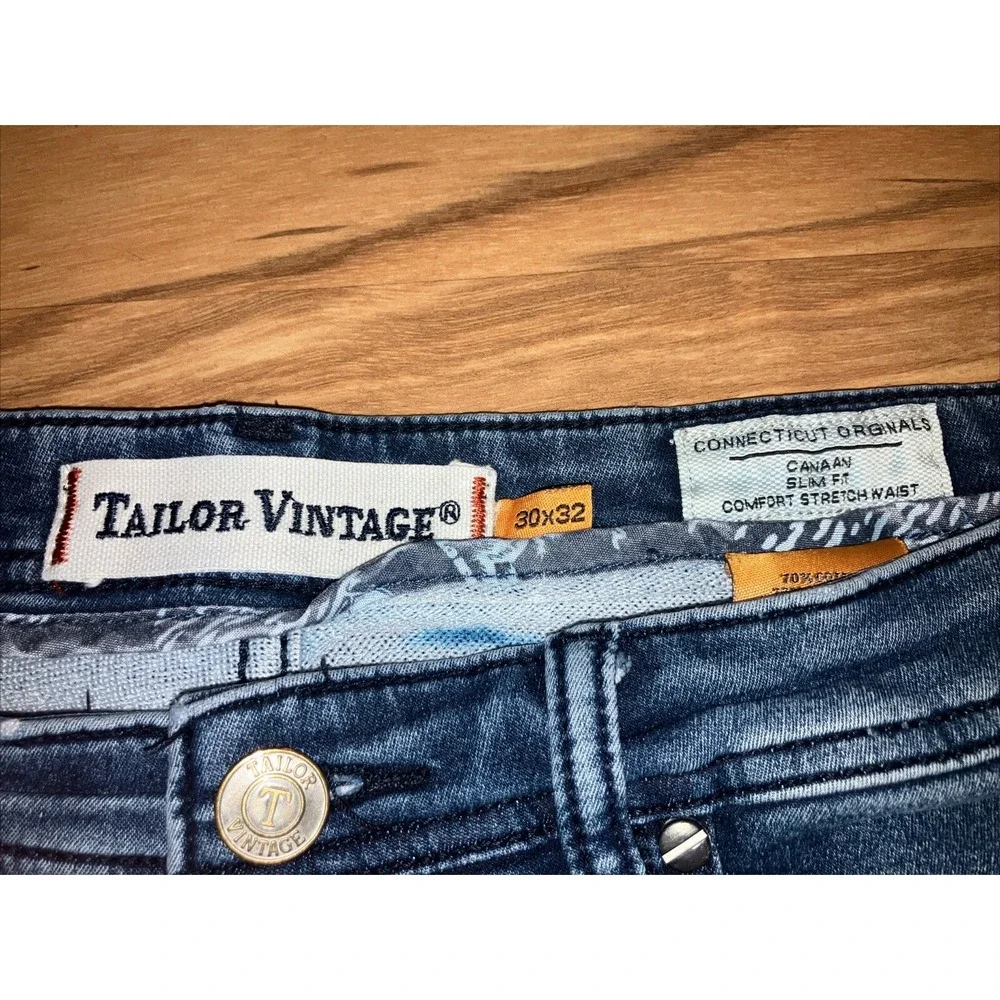 Tailor Vintage Mens Jeans 30x32 Blue Canaan Slim Fit Smart Denim Comfort Stretch